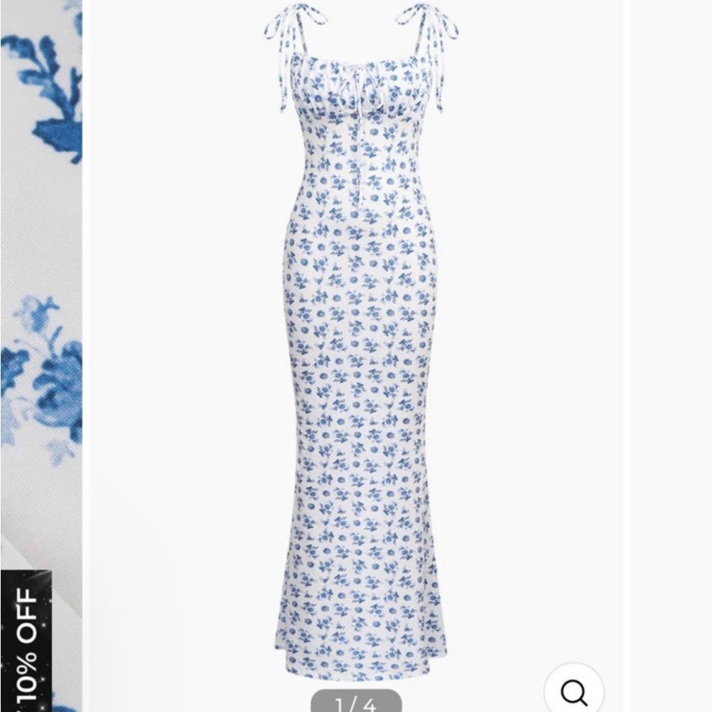 Micas Floral V-Nevk Maxi Dress